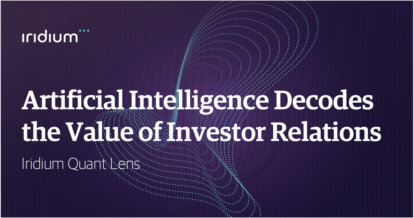 Iridium Unveils the World’s First Machine Learning Algorithms that Decode the Value of Investor Relations